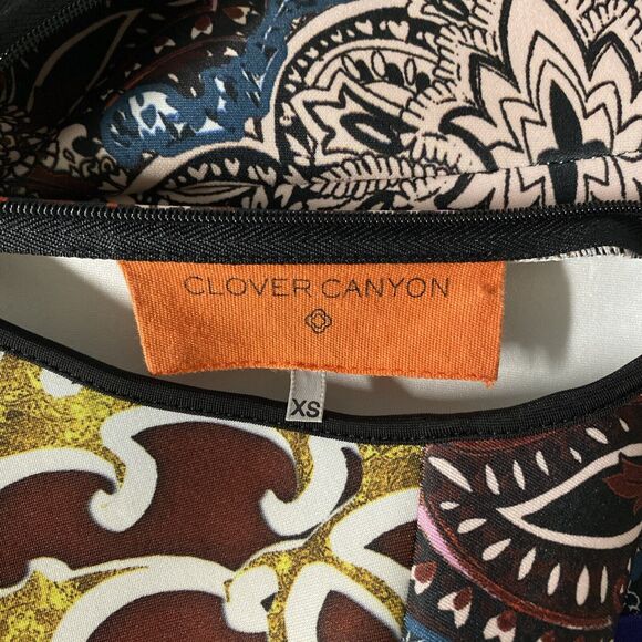 Clover Canyon Cossack Top Blouse Floral Paisley Neoprene Scuba Peplum St… - Picture 4 of 4